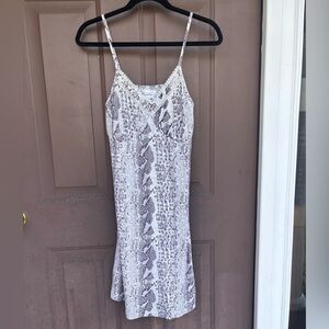 Elegant Snake Print Spaghetti Strap Dress